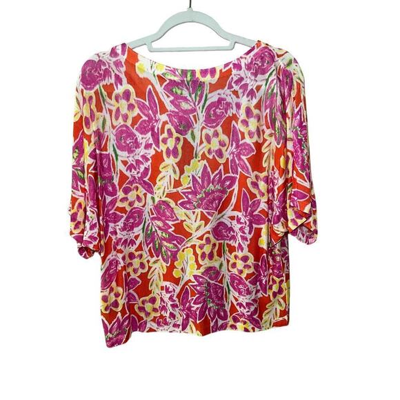 Lauren Ralph Lauren Blouse Top Women's PL Multicolor Floral Crew Neck Pullover - Picture 2 of 6